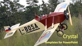  Presentation with landing plane at an airport - Amazing PPT layouts having five forces - historic plane avia bh 5 backdrop and a  colored foreground