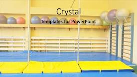  Presentation with sport - Beautiful presentation featuring five forces - interior of a sport hall backdrop and a yellow colored foreground