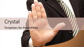  Presentation with stop violence against children - Amazing presentation having five forces - men hand signaling stop backdrop and a soft green colored foreground