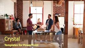  Presentation with coffee - Slides having five friends talking over coffee background and a tawny brown colored foreground