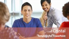  Presentation with african american students - Cool new PPT layouts with five grade - african american teacher in class backdrop and a coral colored foreground