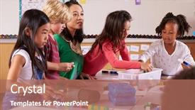  Presentation with play kids - Slide deck consisting of five grade - elementary school teacher uses block background and a coral colored foreground