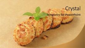  Presentation with cookies christmas - Beautiful presentation featuring five homemade coconut cookies backdrop and a yellow colored foreground