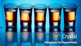  Presentation with reflection - PPT layouts with five hot drink shots background and a ocean colored foreground