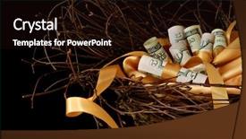  Presentation with gold egg - PPT layouts consisting of five hundred dollars on gold background and a wine colored foreground