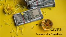  Presentation with indian traditional - Presentation design consisting of five hundred indian rupee background and a gold colored foreground