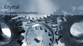  Presentation with titanium - Slides with five industrial gears background and a seafoam green colored foreground
