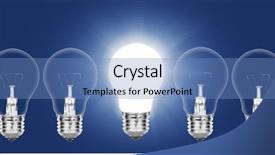  Presentation with burn - Audience pleasing slides consisting of business intelligence three dimensional shape - five lamps on a dark backdrop and a teal colored foreground