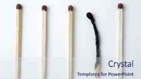  Presentation with gray - Audience pleasing presentation theme consisting of five matches on gray background backdrop and a  colored foreground