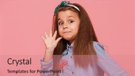  Presentation with long hair - Cool new theme with five meaning hi or bye backdrop and a coral colored foreground