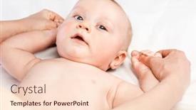  Presentation with childs - Beautiful PPT theme featuring five-month-baby-boy-receiving backdrop and a lemonade colored foreground