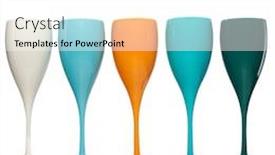  Presentation with events - Slide deck consisting of five-mulricolored-champagne-glasses background and a white colored foreground