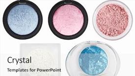  Presentation with eye shadow - Presentation design with five multicolored eye shadows background and a  colored foreground