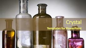  Presentation with pharmacist - Cool new presentation design with five old dirty pharmacist's bottles backdrop and a tawny brown colored foreground
