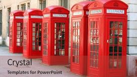  Presentation with old london - Colorful presentation theme enhanced with red phone boxes in london backdrop and a red colored foreground
