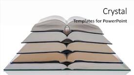  Presentation with open book page - Beautiful presentation theme featuring five open hardback book backdrop and a white colored foreground