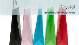  Presentation with recycle - Amazing theme having five paper shopping bags backdrop and a sky blue colored foreground