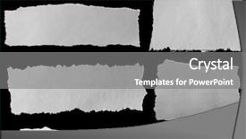  Presentation with newspaper clipping pieces of torn - Slide set consisting of five pieces of torn newspaper background and a gray colored foreground