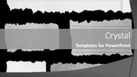  Presentation with newspaper - PPT layouts featuring five-pieces-of-torn-newspaper background and a gray colored foreground