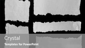  Presentation with newspaper - Cool new PPT theme with five-pieces-of-torn-newspaper backdrop and a gray colored foreground