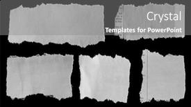  Presentation with newspaper - Cool new presentation theme with five-pieces-of-torn-newspaper backdrop and a gray colored foreground