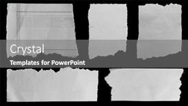  Presentation with newspaper - Slide set consisting of five-pieces-of-torn-newspaper background and a gray colored foreground