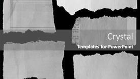  Presentation with newspaper - Slide deck with five-pieces-of-torn-newspaper background and a gray colored foreground