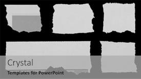  Presentation with newspaper - Presentation design enhanced with five-pieces-of-torn-newspaper background and a light gray colored foreground