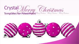  Presentation with white christmas - Presentation with five pink christmas decoration ball background and a pink colored foreground