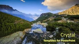 Presentation with ponds - PPT theme consisting of five ponds valley tatra mountains poland background and a tawny brown colored foreground