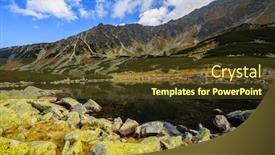  Presentation with ponds - Presentation theme with five-ponds-valley-tatra-mountains background and a tawny brown colored foreground