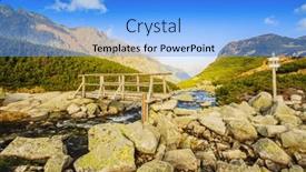  Presentation with ponds - Presentation theme enhanced with five-ponds-valley-tatra-mountains background and a light blue colored foreground