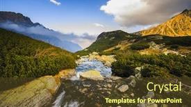 Presentation with ponds - Audience pleasing slides consisting of five ponds valley tatra mountains poland backdrop and a tawny brown colored foreground