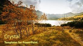  Presentation with ponds - Slide deck featuring five ponds valley tatra mountains poland background and a tawny brown colored foreground