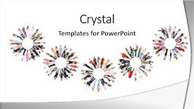  Presentation with corporate catering - Audience pleasing slides consisting of five shape - achievement idea corporate teamwork backdrop and a white colored foreground