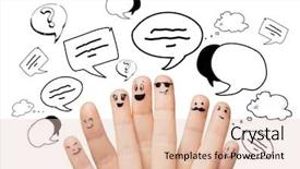  Presentation with family communication - PPT theme having five shape - communication family people and body background and a lemonade colored foreground