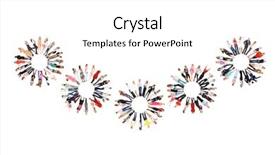  Presentation with groups - Slide set having five shape - isolated groups corporate teamwork background and a white colored foreground