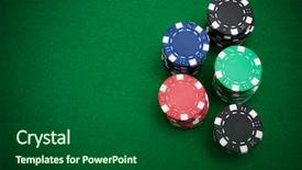  Presentation with poker chips - Slides with gambling chips on green felt background and a forest green colored foreground