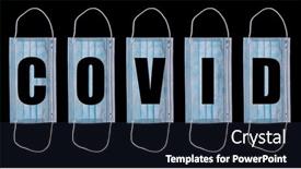  Presentation with medical virus - Presentation enhanced with five-standard-medical-protection-mask background and a wine colored foreground