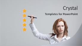  Presentation with five star - Slide deck consisting of five star rating or ranking background and a light gray colored foreground