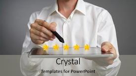  Presentation with five star - PPT layouts with five star rating or ranking background and a light gray colored foreground