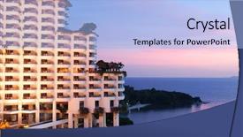  Presentation with five stars - PPT theme consisting of five stars hotel in tropic background and a light blue colored foreground