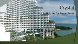  Presentation with five stars - Slide deck with five stars hotel in tropics background and a light blue colored foreground