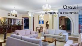  Presentation with five stars - Theme featuring five stars luxurious hotel lobby background and a lemonade colored foreground