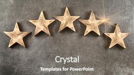  Presentation with five star - PPT theme with five stars on dark background background and a gray colored foreground