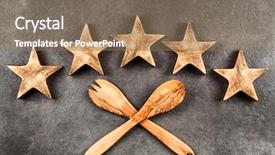  Presentation with five star - Colorful PPT theme enhanced with five stars on dark background backdrop and a violet colored foreground