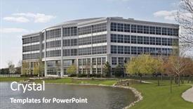  Presentation with story - Slide set consisting of five story office building background and a tawny brown colored foreground