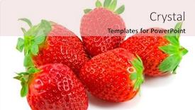  Presentation with strawberries - Audience pleasing presentation theme consisting of five-strawberries-on-white-background backdrop and a lemonade colored foreground