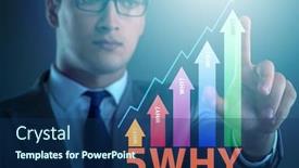  Presentation with virtual - Beautiful presentation theme featuring five-whys-concept-with-businessman backdrop and a navy blue colored foreground