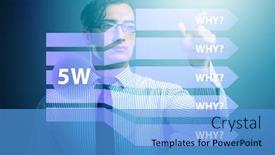  Presentation with concept - Presentation with five-whys-concept-with-businessman background and a teal colored foreground